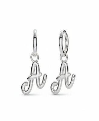 Oak & Luna Mini Signature Initial Huggie Earrings - Letter a
