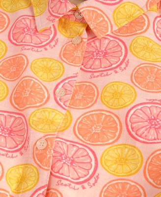 Girls' 7-16 Citrus Print Shirt and Shorts, 2-Piece Set