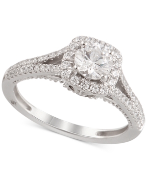 image of Certified Diamond Engagement Ring (1-1/4 ct. t.w.) in 18k White Gold, Created for Macy-s