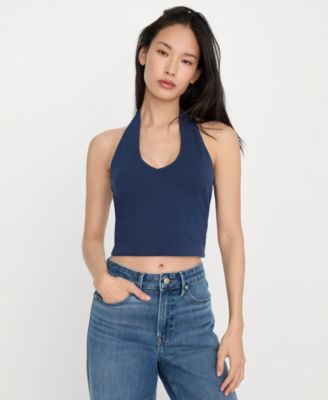 Women's Halter Neck Sleeveless Top, Regular & Plus Size