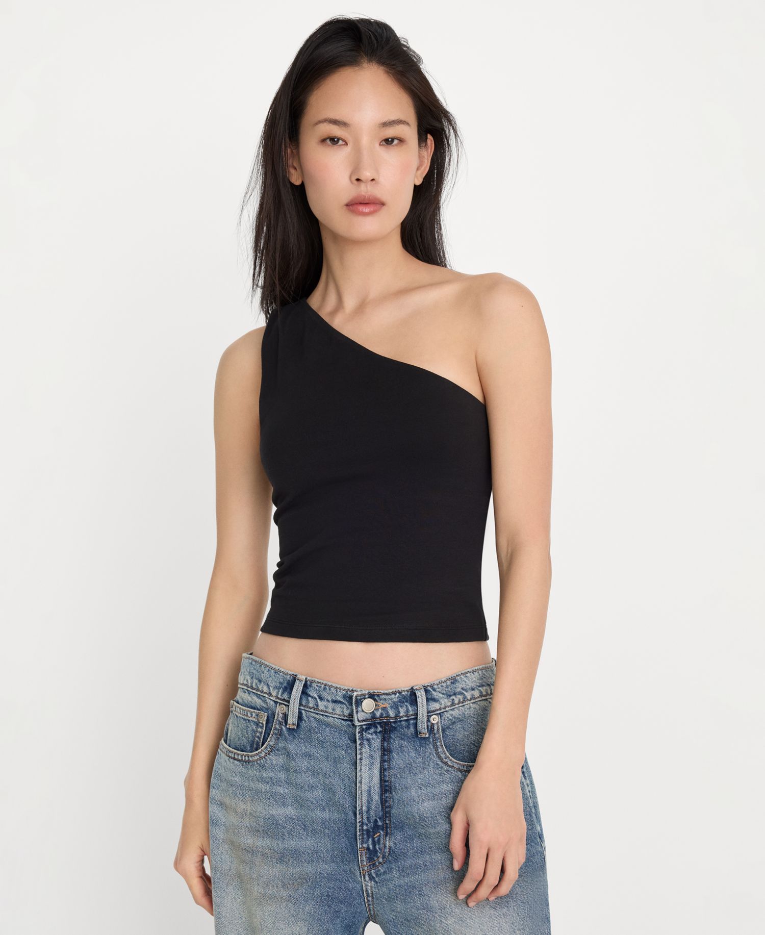 Women's One-Shoulder Top, Regular & Plus Size