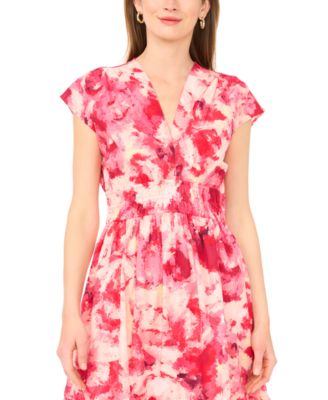 Women's Short-Sleeve V-Neck Maxi Dress