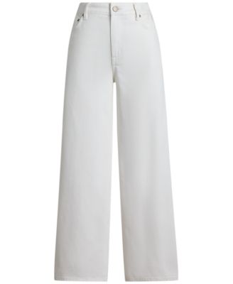 Petite High-Rise Wide-Leg Cropped Jeans