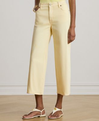 Petite High-Rise Wide-Leg Cropped Jeans