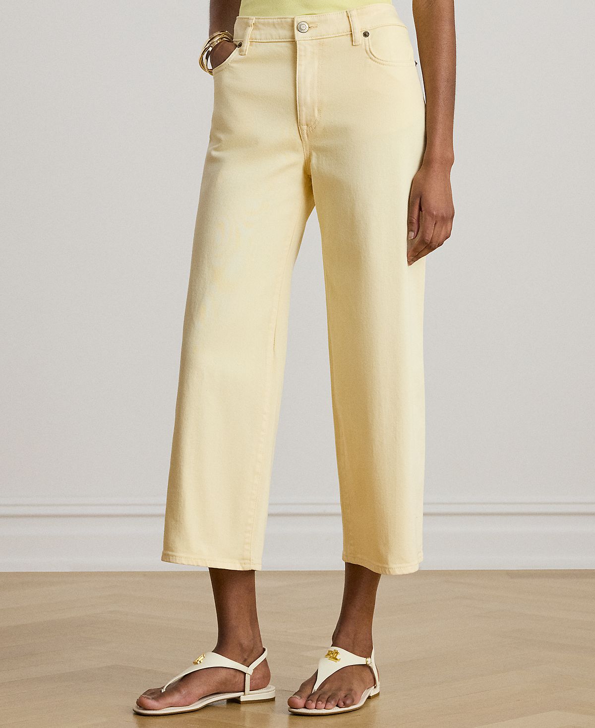 Lauren Ralph Lauren Women's High-Rise Wide-Leg Cropped Jeans view 2 — MAYCSS fashion products