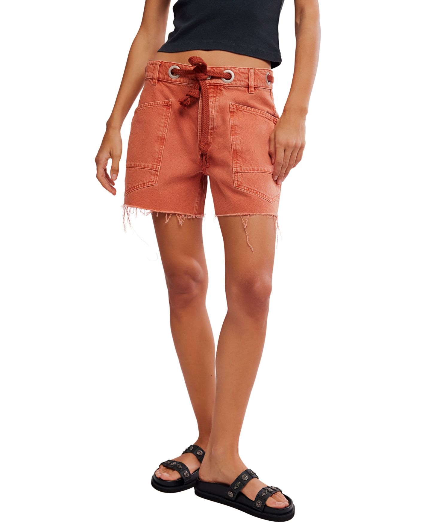 Женские шорты Free People We The Free Moxie Denim Shorts, цвет: Закатный — фото 1
