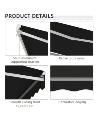 12' x 10' Electric Retractable Awning w/ Remote Controller,