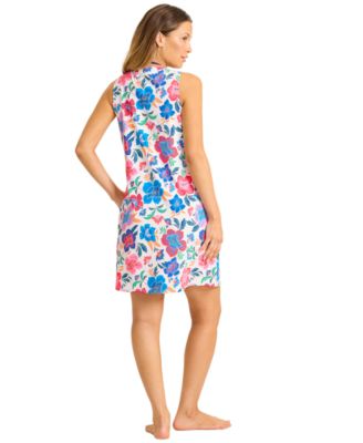 Women's V-Neck Printed Swim Dress