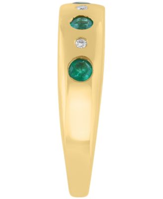 Emerald (1/3 ct. t.w.) & Diamond (0.03 ct. t.w.) Ring in 14k Yellow Gold