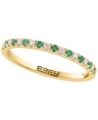 Emerald (1/10 ct. t.w.) & Diamond (1/10 ct. t.w.) Ring in 14k Yellow Gold