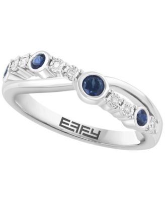 Sapphire (1/3 ct. t.w.) & Diamond (0.03 ct. t.w.) Ring in Sterling Silver