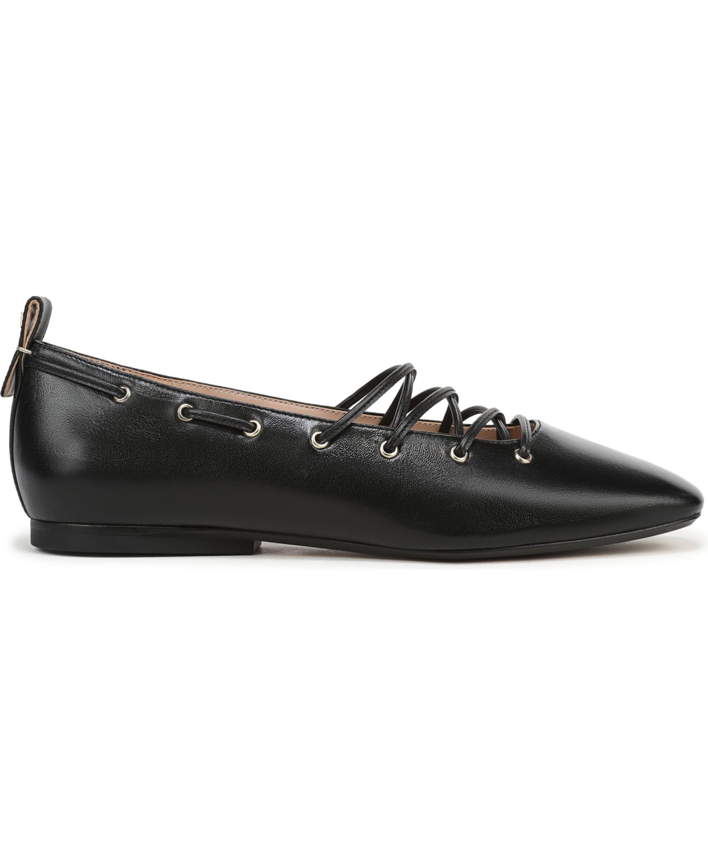 Женские балетки 27 EDIT Naturalizer Carla-Ghillie Square Toe Ballerina Flats, цвет: Чёрный кожаный — фото 2