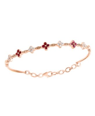 Ruby (1/2 ct. t.w.) & Diamond (1/3 ct. t.w.) Bangle Bracelet in 14k Rose Gold