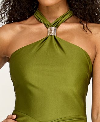 Juniors' Halter Neck Midi Dress