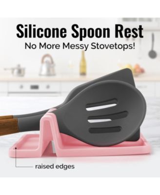 Silicone Kitchen Utensil Rest with Drip Pad for Multiple Utensils