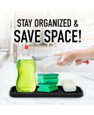 Silicone Sponge Holder for Kitchen Sink - Flexible Multipurpose Soap Tray
