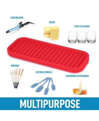 Silicone Sponge Holder for Kitchen Sink - Flexible Multipurpose Soap Tray