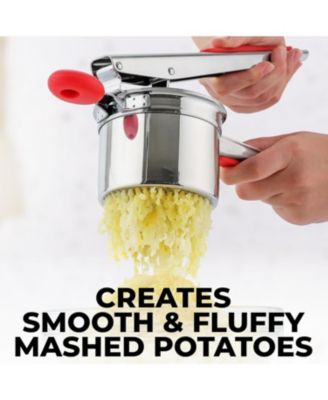 Premium Large 15oz Potato Masher and Ricer Kitchen Tool (3 Discs)