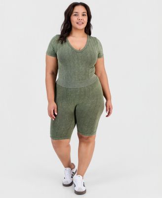 Trendy Plus Seamless Ribbed Pull-On Shorts