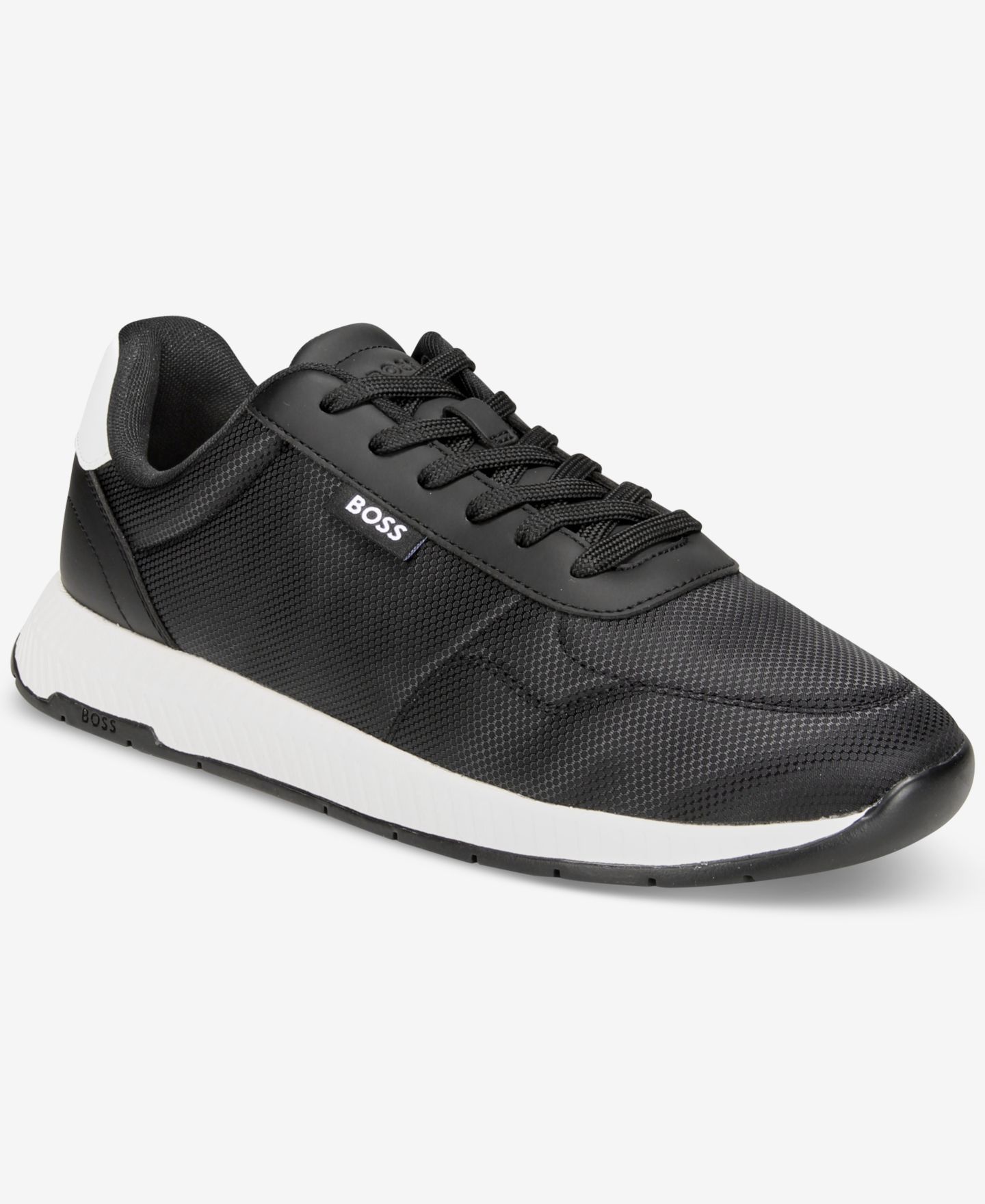 Мужские кроссовки Hugo Boss Running Lace-Up, цвет: Чёрный / Белый — фото 1