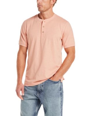 Men's Short-Sleeve Melange Henley Shirt