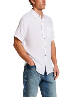 Men's Regular-Fit Solid Button-Down Linen Shirt