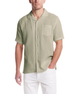 Men's Airtex Regular-Fit Textured Button-Down Camp Shirt