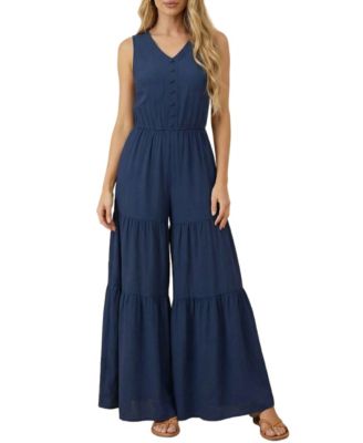 Women's Sleeveless Flare-Leg Jumpsuit