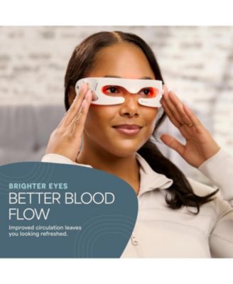 LED Red Light Therapy Mask for Eyes – Red Light LED Mask with 3 Modes, Soothing Vibration, Adjustable Strap & Rechargeable