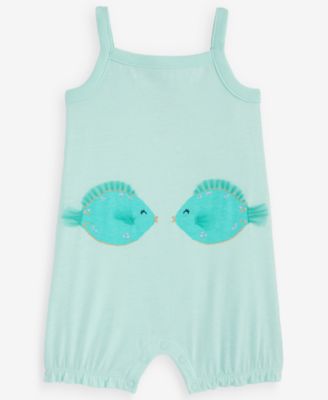 Baby Girls' 0M-24M Two Fish Sunsuit