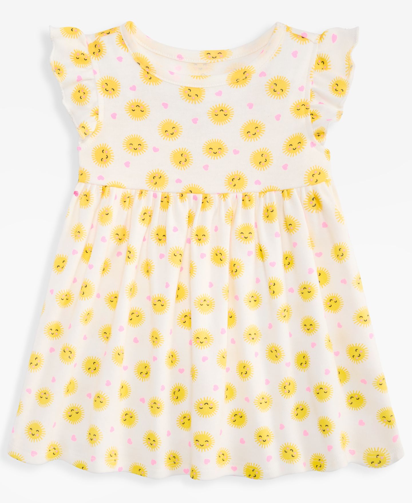 Платье First Impressions Sun Heart-Print Dress для девочек-малышей, цвет: Белый — фото 1