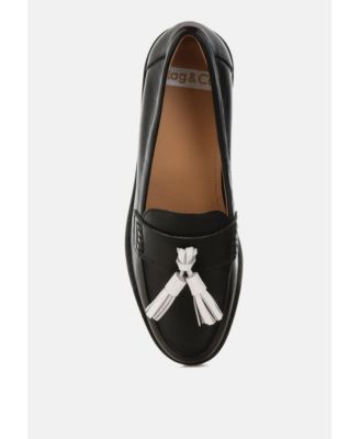 Womens Yelena Real Leather Tassel Loafers