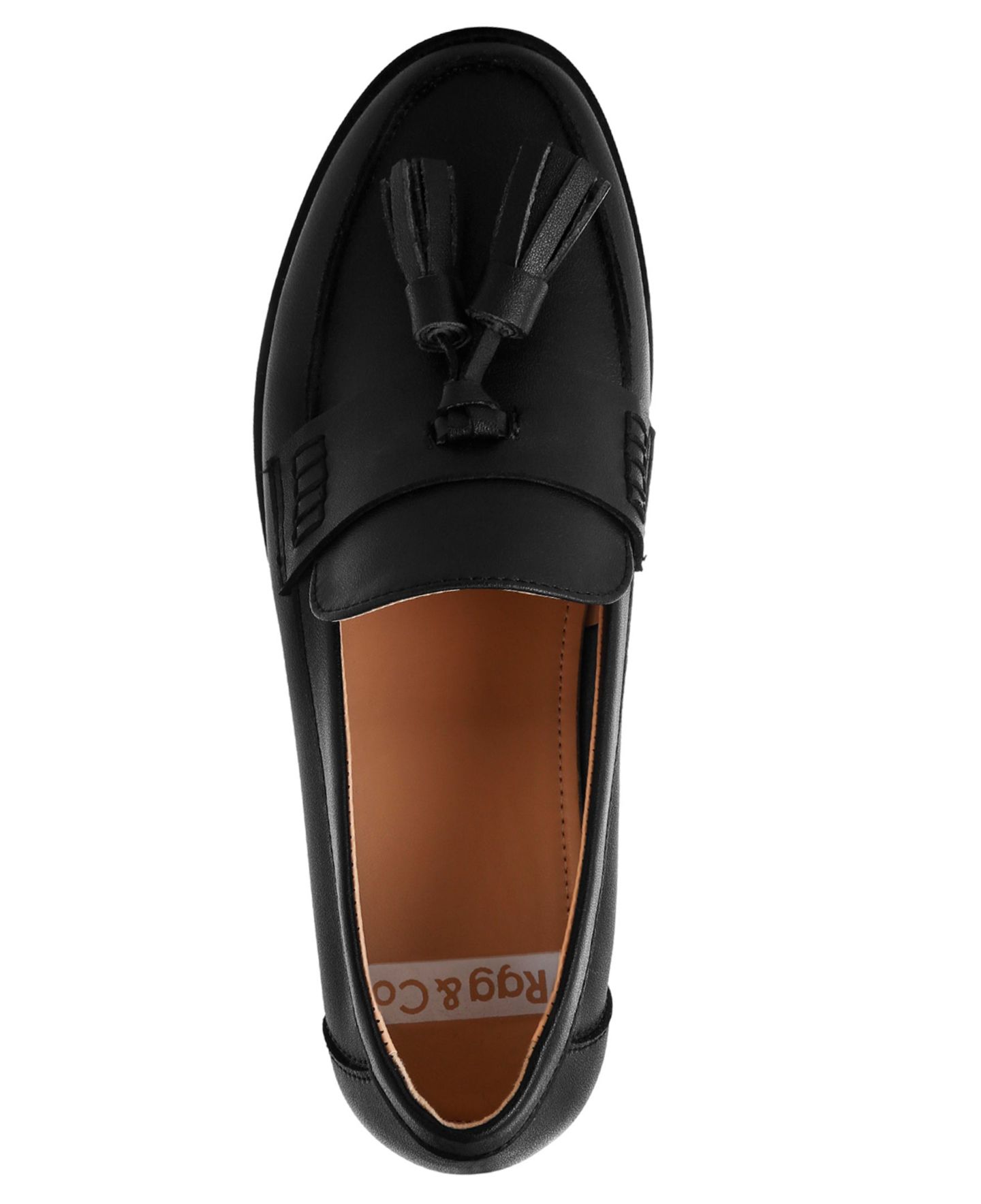 Женские туфли Rag & Co Yelena Real Leather Tassel, цвет: Чёрный кожаный — фото 5