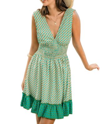 Women's Modern Ingenue Geo Mini Beach Dress