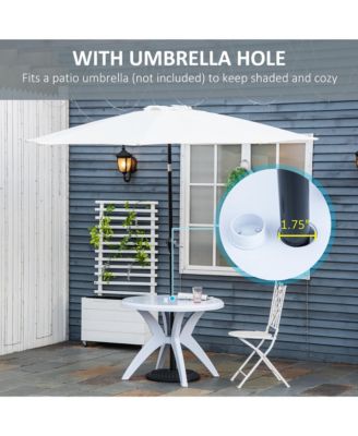 Patio Bistro Dining Table with Umbrella Hole
