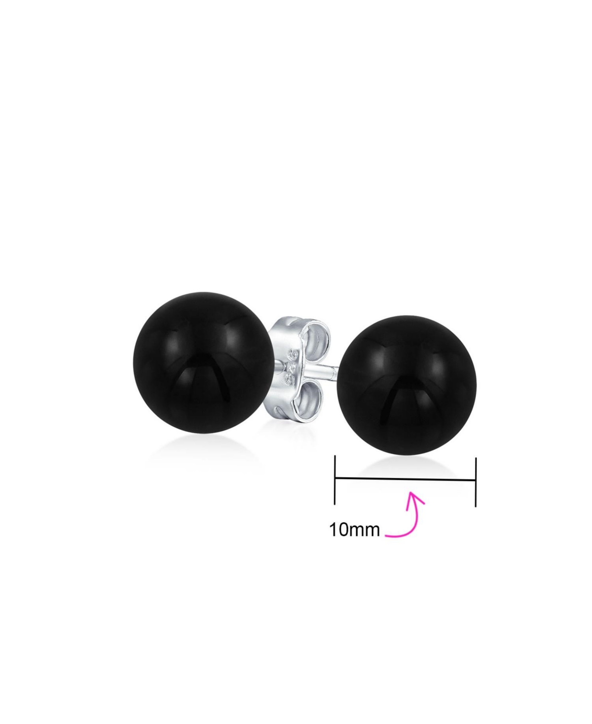 Bling Jewelry Simple Dyed Natural Red Coral Ball Round Stud Earrings Sterling Silver 10MM