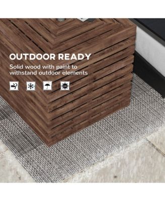Outdoor Storage Box for Umbrella Base, Wooden End Table