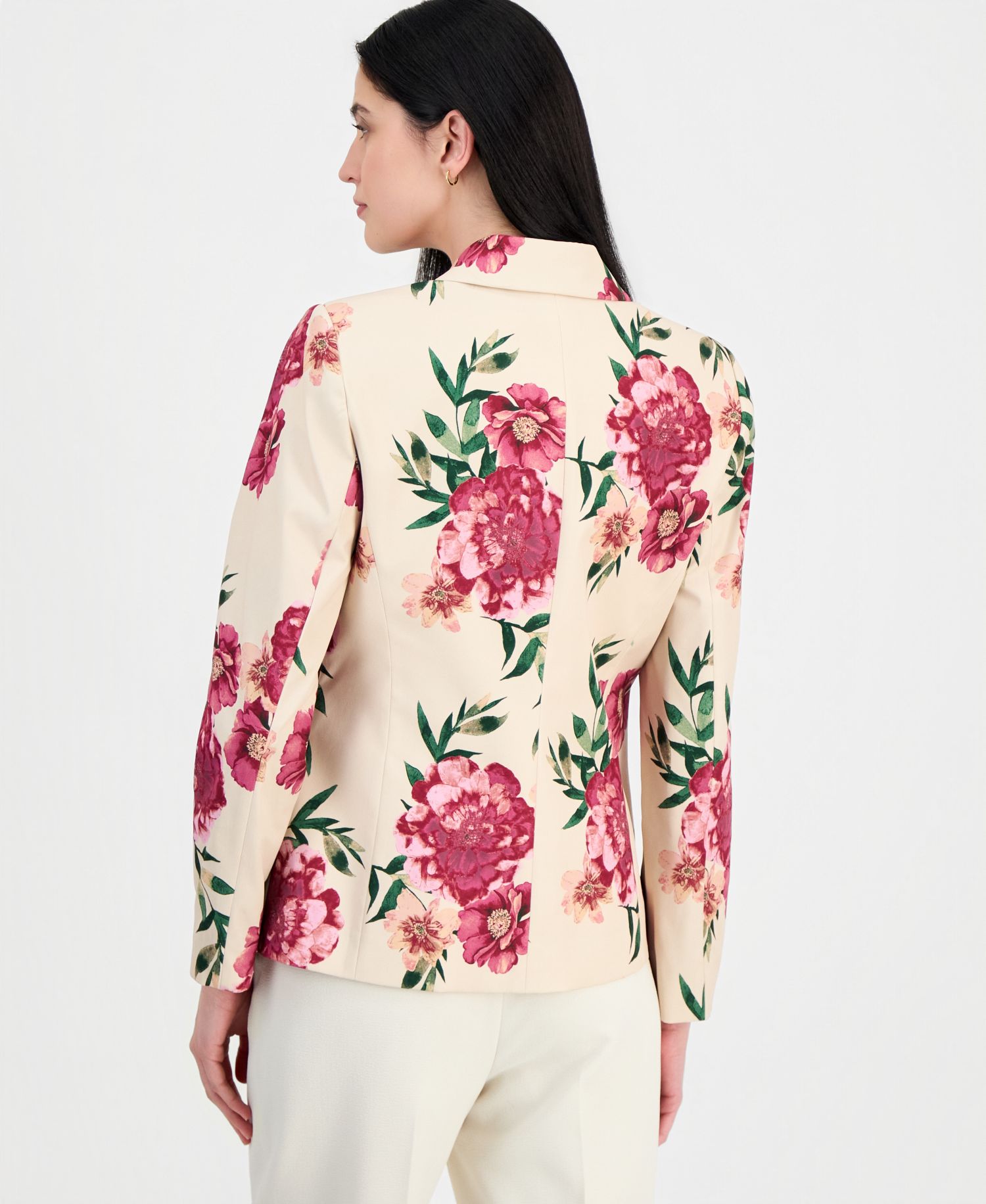 Women's Floral One-Button Blazer
