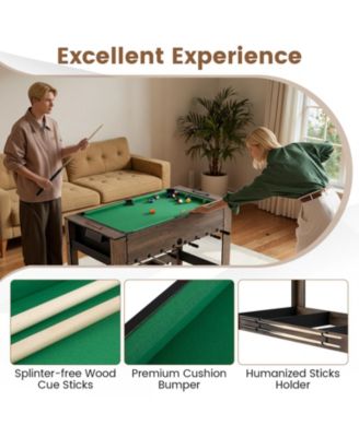 2-in-1 Swivel Foosball and Pool Combo Game Table