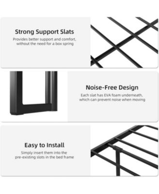 King Bed Frame with 2 Drawers and Charging Station, Upholstered LED Bed Frame with Storage Headboard, Noise-Free Design, No Box Spring Needed