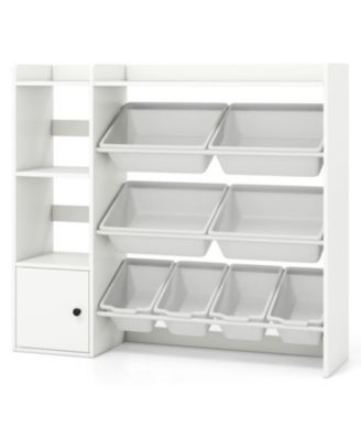 Children s Toy Organizer with Bookshelf and Cabinet Door