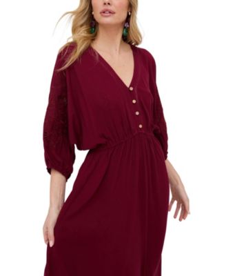 Women's Somerton Kaftan Style Embroidered Maxi Dress