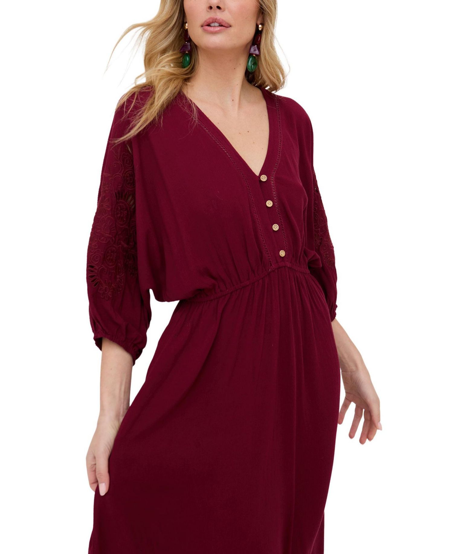 Women's Somerton Kaftan Style Embroidered Maxi Dress