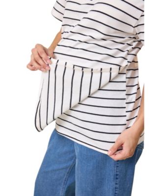 Maternity Relaxed Cotton Scoop Neck Nursing Tee