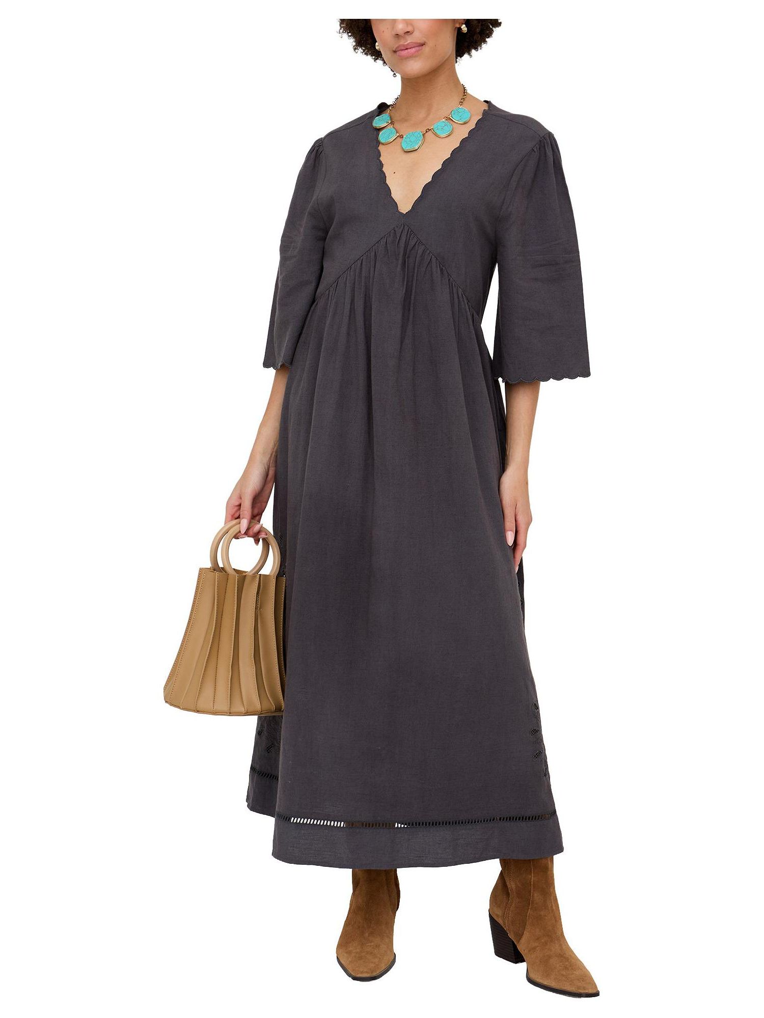 Women's Ibiza Smock Embroidered Midi Dress