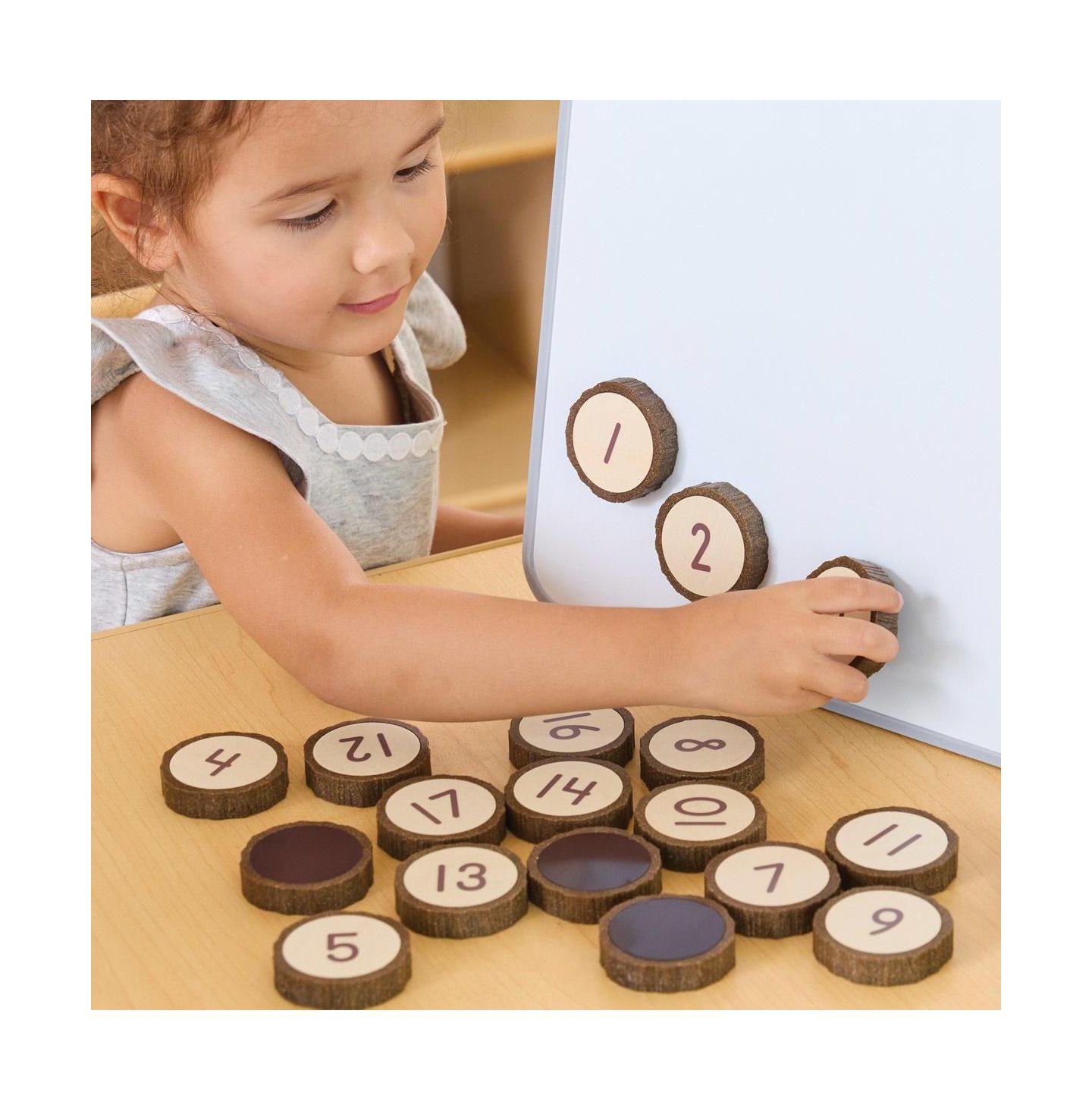 Детские игрушки Kaplan Early Learning Magnetic Wood Cookie Counters, Number Recognition, 21-Piece Set, Ages 18 Months+, цвет: Коричневый — фото 6