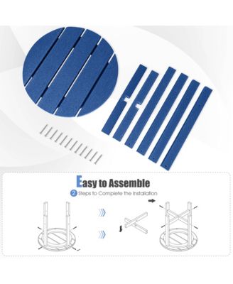 2Pcs Patio Adirondack Side Table Weather Resistant HDPE Garden