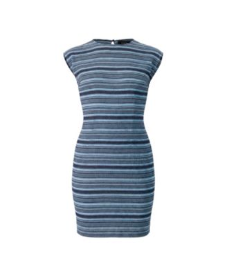 Women's Short Sleeveless Knit Dress with Round Neck