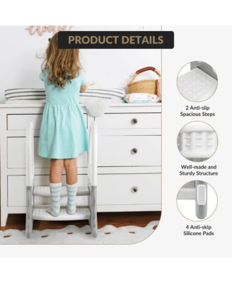 2-in-1 Toilet Seat with Step Stool, Potty Chair Attachment, Adjustable Seat and Step Ladder