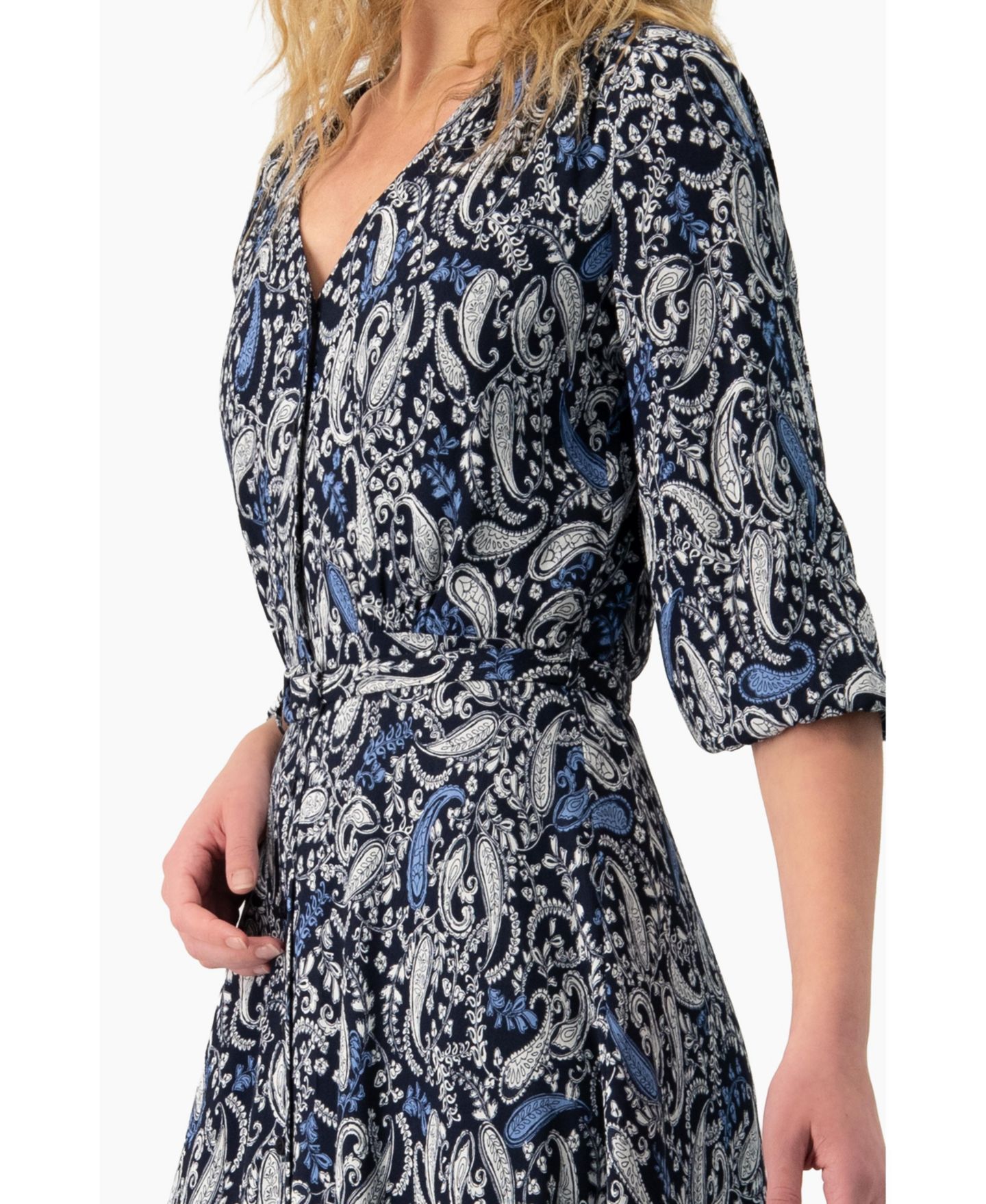 Женское платье Ivonne Paisley V-Neck Maxi, цвет: Тёмно-синий — фото 2